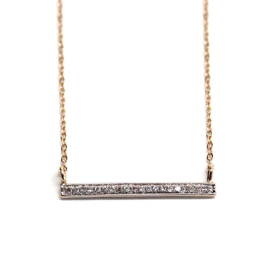 Rachael Ryen -  14k Gold Diamond Bar Necklace