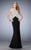 Gigi - 22886 Bedazzled Illusion Jewel Sheath Dress In Black