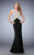 La Femme - Bedazzled Illusion Jewel Sheath Dress 22886 In Black