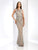 Clarisse - 4916 Illusion Jewel Neck Beaded Gown in Gray and Neutral