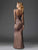 Clarisse - M6425 Longsleeved Soutache Evening Gown in Gray and Neutral