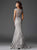 Clarisse - M6421 Sweetheart Lace Applique Evening Gown in Gray