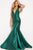 Jovani - JVN60917 Plunging V-Neck Ribbon Ornate Mermaid Gown
