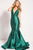 Jovani - JVN60917 Plunging V-Neck Ribbon Ornate Mermaid Gown