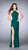 La Femme - Dramatic Halter Neck Sleeveless Jersey Gown 23886 In Green