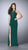 La Femme - Sexy Lace up Front Neck Jersey Dress 23973 in Green