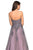 La Femme Gigi - 27767 Lace Embroidered Deep Sweetheart Tulle Ballgown In Gray and Pink