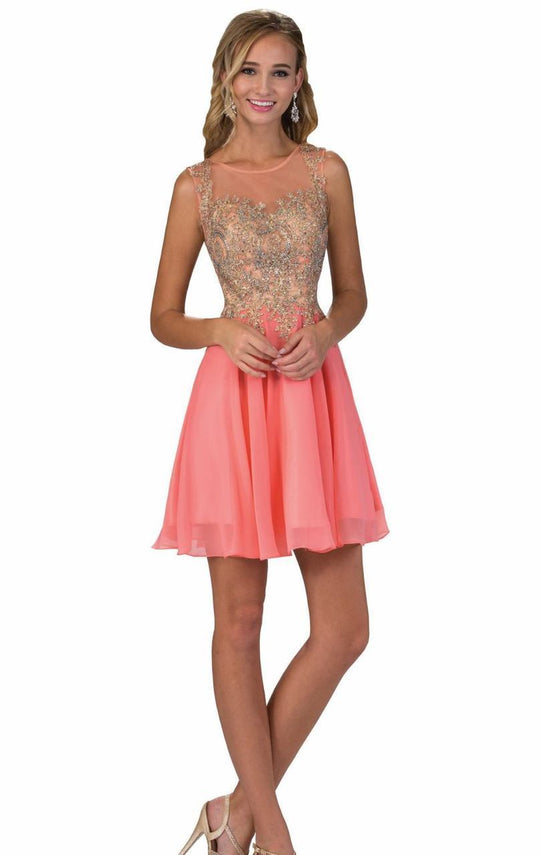 Sleeveless Embellished Cocktail Dress GS1336