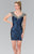 Sequined V Neck Cocktail Dress GS1436