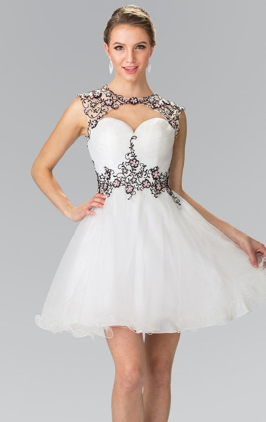 Sheer Ruched Cocktail Dress GS1456