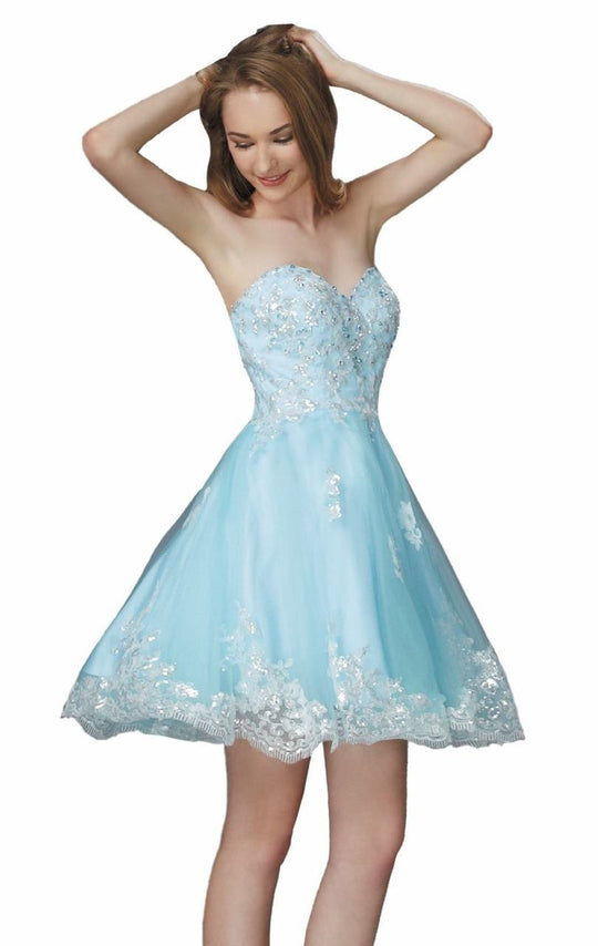 Sequined Strapless Cocktail Dress GS2048