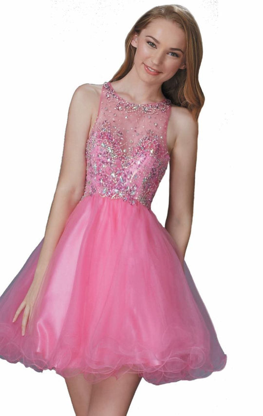 Bedazzled Illusion Tulle Dress GS2074
