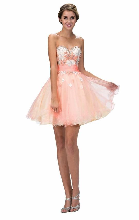 Strapless Floral Cocktail Dress GS2131