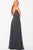 JVN60599 Embellished Deep V-neck A-line Dress