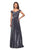 La Femme - 27846 Ruched Off-Shoulder A-line Dress In Gray