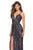 La Femme - 27191 Sequined Plunging Sweetheart High Slit Gown In Gray and Silver