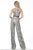 Jovani - 3578 Sequined Halter Animal Print Jumpsuit In Print