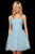 Sherri Hill - 53077 Beaded Tulle Short A-line Dress In Blue