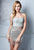 Terani Couture - DL159 Embellished Ruched Semi-Sweetheart Sheath Dress In Silver