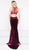 Colors Dress - 2029 Halter Neck Velvet Trumpet Dress in Red