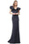 Jovani - 68793 Ruffle Detailed V-neck Trumpet Dress In Blue