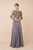 Nox Anabel - H529 Lace Embroidered Illusion A-Line Dress In Gray