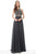 Jovani - 62391 Embellished Halter Chiffon A-line Dress In Gray