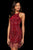 Sherri Hill - 52199 Beaded Halter Fitted Fringe Short Dress In Red