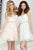Tiffany Homecoming - 27020 Pleated Strapless Floral Lace A-line Dress In Pink and Green