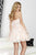 Tiffany Homecoming - 27020 Pleated Strapless Floral Lace A-line Dress In Pink and White