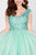 Tiffany Homecoming - 27021 Cap Sleeve Beaded V Neck Cocktail Dress in Green