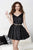 Tiffany Homecoming - 27027 Sequined V-Neck A Line Cocktail Dress in Black