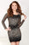 Tiffany Homecoming - 27033 Long Sleeve Illusion Scoop Dress in Black and Multi-Color