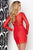 Tiffany Homecoming - 27033 Long Sleeve Illusion Scoop Dress in Red and Multi-Color
