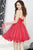 Tiffany Homecoming - Embellished Strapless Sweetheart Dress 27034 In Red
