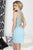 Tiffany Homecoming - Two-Piece Embellished Illusion Scoop Neck Jersey Pencil Dress 27040 In Blue