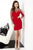 Tiffany Homecoming - 27056 Illusion Sleeved Cocktail Dress in Red