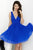 Tiffany Homecoming - Elegant V- Neckline Flowy Dress 27057 In Blue