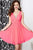 Tiffany Homecoming - Elegant V- Neckline Flowy Dress 27057 In Pink