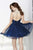 Tiffany Homecoming - Embellished Neckline Short Chiffon Dress 27059 In Blue