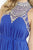 Tiffany Homecoming - Bejeweled Halter Neckline A-line Short Dress In Blue