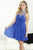 Tiffany Homecoming - Bejeweled Halter Neckline A-line Short Dress In Blue