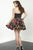 Tiffany Homecoming - 27083 Strapless Embellished Floral Printed Cocktail Dress in Black and Floral