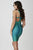 Tiffany Homecoming - Figure-flattering Scoop Neck Bandage Pencil Dress 27096 In Green
