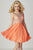 Tiffany Homecoming - Embroidered Illusion Bateau Neck Chiffon A-line Dress 27097 In Orange