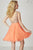 Tiffany Homecoming - Embroidered Illusion Bateau Neck Chiffon A-line Dress 27097 In Orange