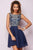 Tiffany Homecoming - Embroidered Illusion Bateau Neck Chiffon A-line Dress 27097 In Blue