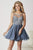 Tiffany Homecoming - Short Embellished Open back Dress 27100 In Silver and  Blue