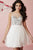 Tiffany Homecoming - Illusion Bateau Neckline Sequined Lace Short Dress 27102 in White