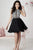 Tiffany Homecoming - Halter Neckline Diamond Print A-line Cocktail Dress 27105 In Black and Multi-Color